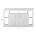 Sideboard Moderne Kommode Buffet aus schwarzem Holz 3 Türen 172cm Vivian NR Katalog