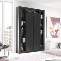 Moderne schwarze Holz-Wohnzimmer-Büchersäule mit 2 Türen Albus NR Aktion