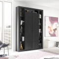 Moderne schwarze Holz-Wohnzimmer-Büchersäule mit 2 Türen Albus NR Aktion