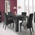 Ausziehbarer Esstisch schwarz 90x137-185cm aus Holz Avant Rimini Aktion