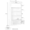Bücherregal Wohnzimmer mit 3 Regalböden und 2 Türen in Hochglanz Weiß Schwarz Wally BX Rabatte