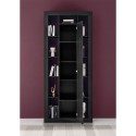 Moderne schwarze Standregal aus Holz, Höhe 217 cm, mit zentraler Tür Jote NR Sales