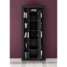Moderne schwarze Standregal aus Holz, Höhe 217 cm, mit zentraler Tür Jote NR Sales