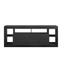 Moderne schwarze TV-Ständer mit Klapptür aus Holz und Rollen Misia NR. Angebot