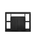 Wohnzimmer-Sideboard aus schwarzem Holz, 134 cm breit, modernes Design, 2 Türen, Lema NR. Angebot