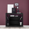 Schwarzes Holz-Sideboard 134 cm, modernes Design, 2 Türen, Lema NR Rabatte