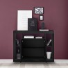 Schwarzes Holz-Sideboard 134 cm, modernes Design, 2 Türen, Lema NR Rabatte