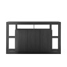 Sideboard Moderne Kommode Buffet aus schwarzem Holz 3 Türen 172cm Vivian NR Angebot