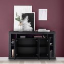 Moderne Anrichte Buffet aus schwarzem Holz mit 3 Türen 172cm Vivian NR Rabatte
