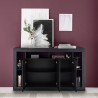 Moderne Anrichte Buffet aus schwarzem Holz mit 3 Türen 172cm Vivian NR Rabatte