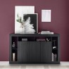 Moderne Anrichte Buffet aus schwarzem Holz mit 3 Türen 172cm Vivian NR Sales