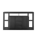 Moderne Anrichte aus schwarzem Holz mit 2 Türen und 3 Schubladen, Design Astante NR Angebot