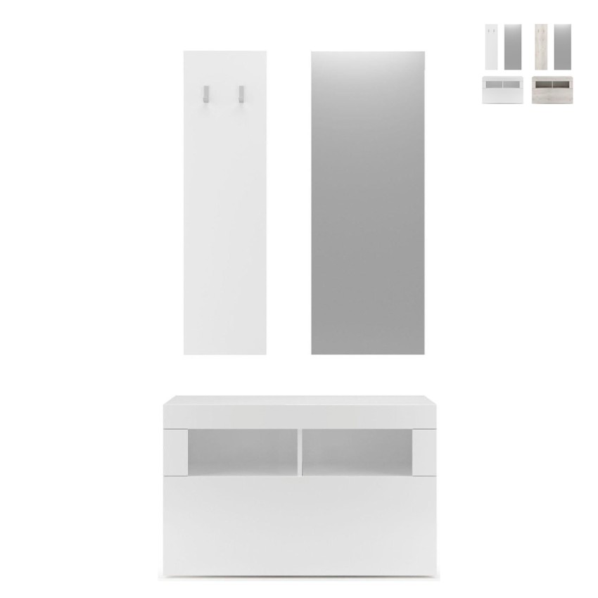 Garderoben-Set mit Spiegel, Schuhregal und Schrank für den Eingangsbereich Basic Triangle Aktion