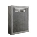 Moderne Hohe Wohnzimmerschrank Anrichte, Schwarz Beton, 2 Türen, Sior CX Angebot
