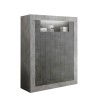 Moderne Hohe Wohnzimmerschrank Anrichte, Schwarz Beton, 2 Türen, Sior CX Angebot