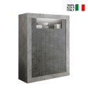 Moderne Hohe Wohnzimmerschrank Anrichte, Schwarz Beton, 2 Türen, Sior CX Verkauf