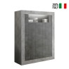 Moderne Hohe Wohnzimmerschrank Anrichte, Schwarz Beton, 2 Türen, Sior CX Verkauf