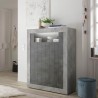 Moderne Hohe Wohnzimmerschrank Anrichte, Schwarz Beton, 2 Türen, Sior CX Aktion