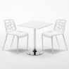 Weiß Quadratisch Tisch und 2 Stühle Farbiges Polypropylen-Innenmastenset Gelateria Cocktail