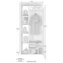 Moderne Garderobe-Garderobenschrank mit Spiegeltür und Kleiderstange für deinen Eingangsbereich - Mitral 