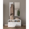 Garderoben-Set mit Schuhschrank, Weiß Hochglanz, und Spiegel Freya Rabatte