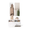 Garderoben-Set mit Schuhschrank, Weiß Hochglanz, und Spiegel Freya Angebot
