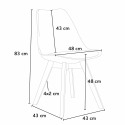 Schwarz Quadratisch Tisch und 2 Stühle Farbiges Polypropylen-Innenmastenset Nordica Mojito