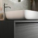 Moderner schwarzer Waschbeckenunterschrank Bloom 110 mit 2 Schubladen, wandhängend oder stehend Modell