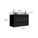 Moderner schwarzer Badezimmer-Waschtisch Bloom 92 mit 2 Schubladen, wandmontiert und bodenstehend Kosten