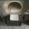 Modernes schwarzes freistehendes und aufgehängtes Badezimmermöbel mit 2 Schubladen und Bloom 79 Waschbecken. Preis