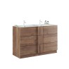 Bodenstehendes Badezimmermöbel mit 3 Holzschubladen und Doppellavabo 122x47x86cm Duet T Verkauf