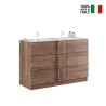 Badezimmerschrank aus Holz, stehend, 3 Schubladen, Doppelwaschbecken, 122x47x86cm, Modell Duet T Angebot