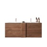 Hängendes Badezimmerschrank-Set Holz Doppelwaschbecken 2 Schubladen 122x47x53cm Duet S Verkauf