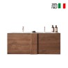 Hängendes Badezimmerschrank-Set Holz Doppelwaschbecken 2 Schubladen 122x47x53cm Duet S Angebot
