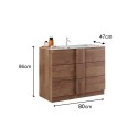 Badezimmerschrank aus Holz mit 3 Schubladen und Keramik-Waschbecken Etoile Preis