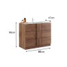 Badezimmerschrank aus Holz mit 3 Schubladen und Keramik-Waschbecken Etoile Preis