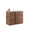 Bodenstehendes Badezimmermöbel aus Holz mit 3 Schubladen und Etoile Keramikwaschbecken Auswahl