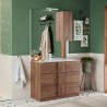 Badezimmerschrank aus Holz mit 3 Schubladen und Keramik-Waschbecken Etoile Sales