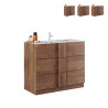 Badezimmerschrank aus Holz mit 3 Schubladen und Keramik-Waschbecken Etoile Verkauf