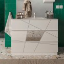 Mobiles Badezimmer in glänzendem Weiß mit 3 Schubladen und Waschbecken June Sales