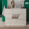 Badezimmerschrank mit Bodenmontage, hochglänzend weiß, 3 Schubladen und Waschbecken June Sales