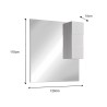 Badezimmerspiegelschrank Säule mit 1 Tür in glänzendem Weiß und LED-Licht Riva Maße