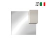 Badezimmerspiegelschrank Säule mit 1 Tür in glänzendem Weiß und LED-Licht Riva Rabatte