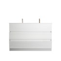 Moderner weißer Badezimmer-Unterschrank mit 3 Schubladen, Doppelwaschbecken Ikon T Aktion