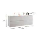 Doppelwaschbecken Hängeschrank für Badezimmer mit 2 Schubladen und glänzend weißer Farbe Ikon S. Sales