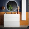Moderner weißer Hochglanz-Badunterschrank mit 3 Schubladen und Waschbecken Joey Sales