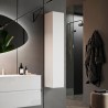 Moderner Badezimmer-Hochschrank in Weiß Hochglanz, schwebend, 1 Tür, Bove Aktion