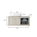 Schwebendes Badezimmermöbel mit modernem weißen Holzwaschtisch und 2 Türen namens Alon. Kosten