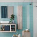 Hängender Badezimmerschrank, 1-türig, weiß, Holz, Bax Aktion