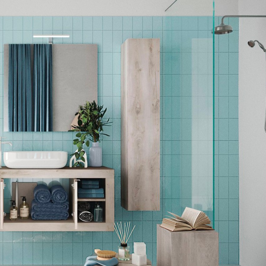 Hängender Badezimmerschrank, 1-türig, weiß, Holz, Bax Aktion Hängender Badezimmerschrank, 1-türig, weiß, Holz, Bax Aktion